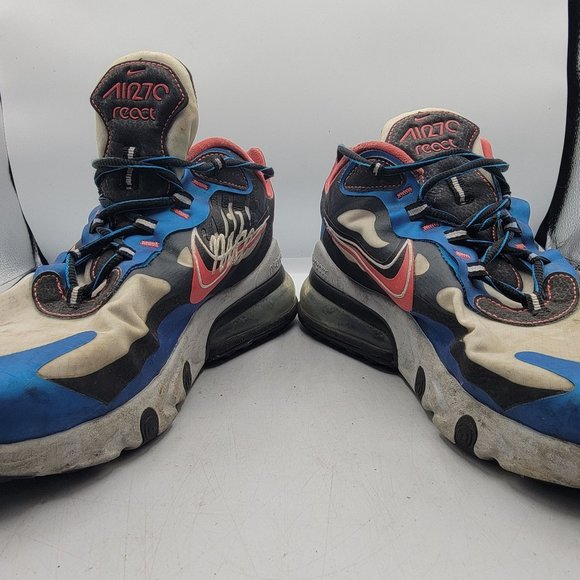 Nike Air Max 270 React Mens 10.5 White Blue Time Capsule Edition Shoes CT1616400 - Picture 3 of 13